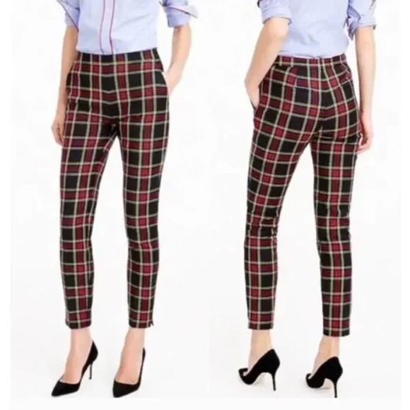 J. Crew Martie Stewart Plaid Stretch Wool Pants Size 4 - Picture 1 of 9
